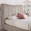 Bosworth Fabric Sleigh Ottoman Bed Stone