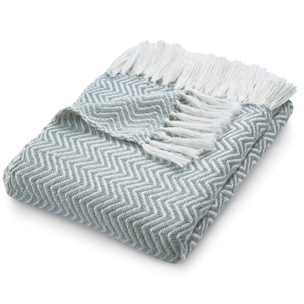 Herringbone Sky Grey Throw