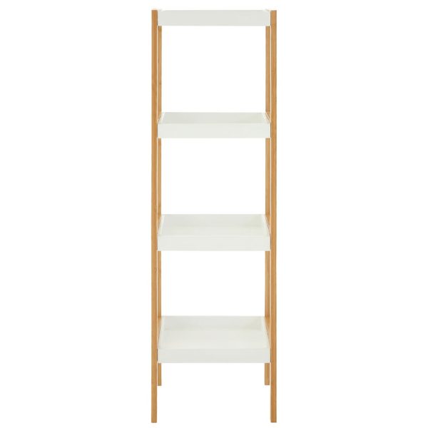 Onze Five Tier White Bamboo Shelf Unit