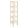 Onze Five Tier White Bamboo Shelf Unit Onze Five Tier White Bamboo Shelf Unit