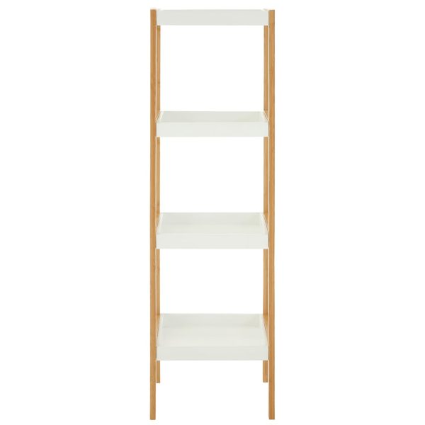 Onze Four Tier White Bamboo Shelf Unit