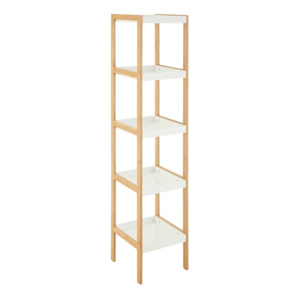 Onze Four Tier White Bamboo Shelf Unit