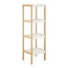 Onze Four Tier White Bamboo Shelf Unit