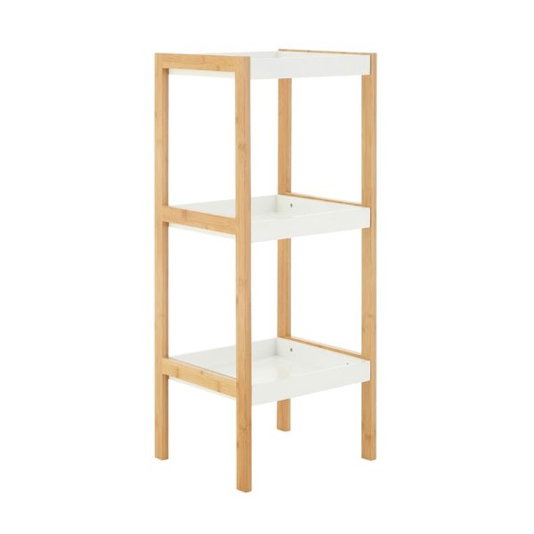 Onze Three Tier White Natural Shelf Unit