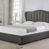 Wakefield Fabric Sleigh Ottoman Bed Grey