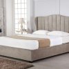 Wakefield Fabric Sleigh Ottoman Bed Stone