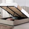 Sherwood Fabric Sleigh Ottoman Bed Stone