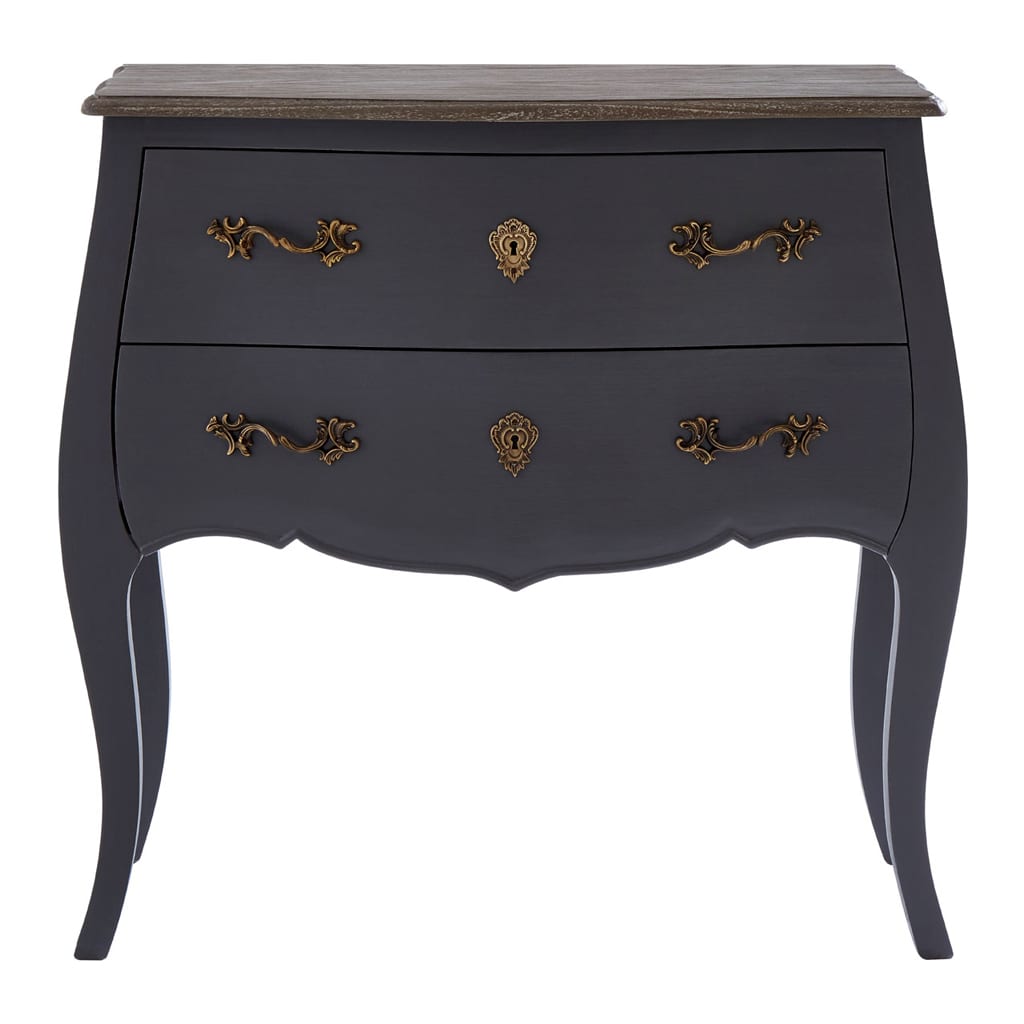 Bourges 2 Drawer Dark Grey Chest The Haven Home Interiors