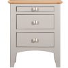 Evelyne Grey 3 Drawer Bedside Evelyne Grey 3 Drawer Bedside