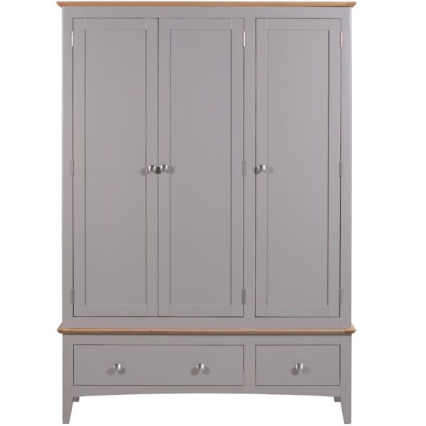 Evelyne Grey Triple Wardrobe