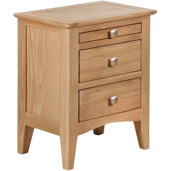 Evelyne Natural 3 Drawer Bedside