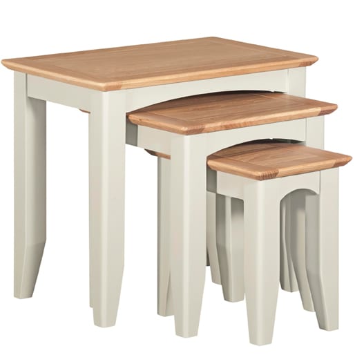 Evelyne White Nest of 3 Tables