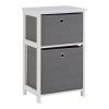 Lando 2 Drawer Grey Fabric Cabinet Lando 2 Drawer Grey Fabric Cabinet