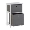 Lando 2 Drawer Grey Fabric Cabinet Lando 2 Drawer Grey Fabric Cabinet