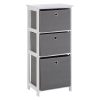 Lando 3 Drawer Grey Fabric Cabinet Lando 3 Drawer Grey Fabric Cabinet