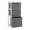Lando 3 Drawer Grey Fabric Cabinet Lando 3 Drawer Grey Fabric Cabinet