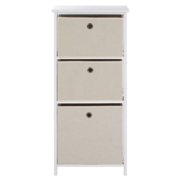 Lando 3 Drawer Natural Fabric Cabinet