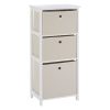 Lando 3 Drawer Natural Fabric Cabinet