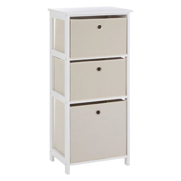Lando 3 Drawer Natural Fabric Cabinet