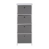 Lando 4 Drawer Grey Fabric Cabinet