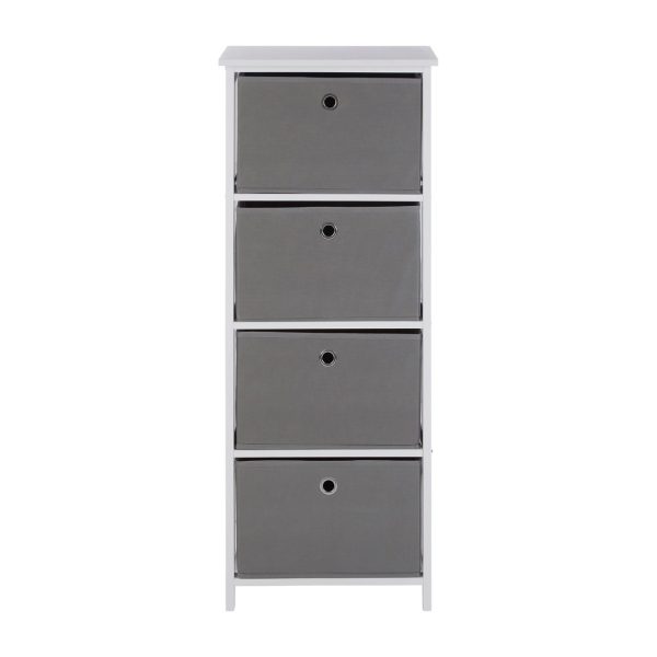 Lando 4 Drawer Grey Fabric Cabinet