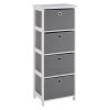 Lando 4 Drawer Grey Fabric Cabinet