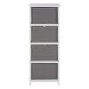 Lando 4 Drawer Grey Fabric Cabinet