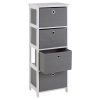 Lando 4 Drawer Grey Fabric Cabinet