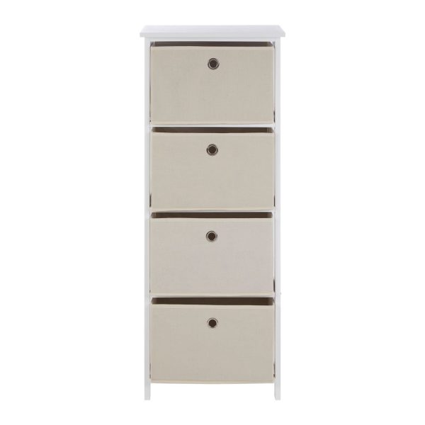 Lando 4 Drawer Natural Fabric Cabinet