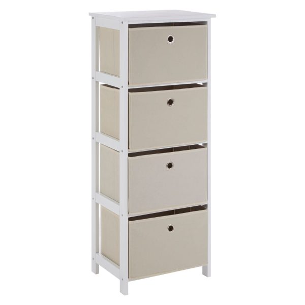 Lando 4 Drawer Natural Fabric Cabinet