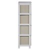 Lando 4 Drawer Natural Fabric Cabinet
