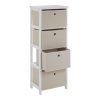 Lando 4 Drawer Natural Fabric Cabinet