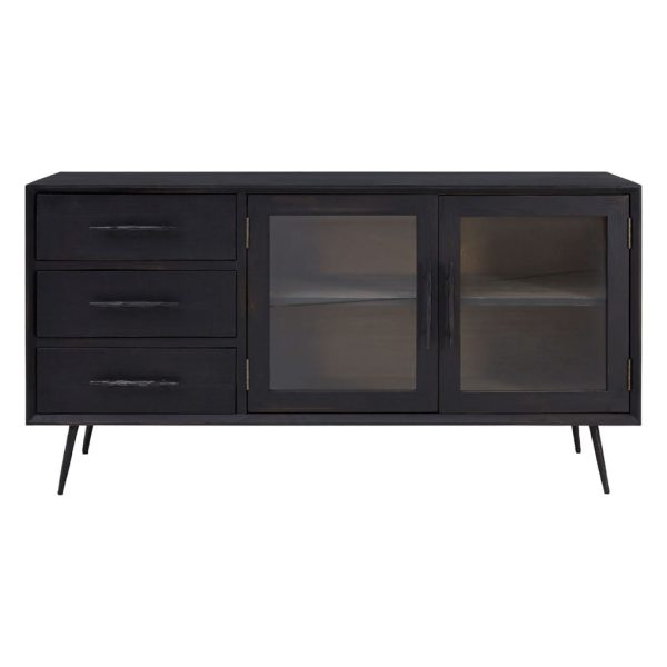 Madison 3 Drawer 2 Glass Door Cabinet