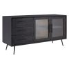 Madison 3 Drawer 2 Glass Door Cabinet