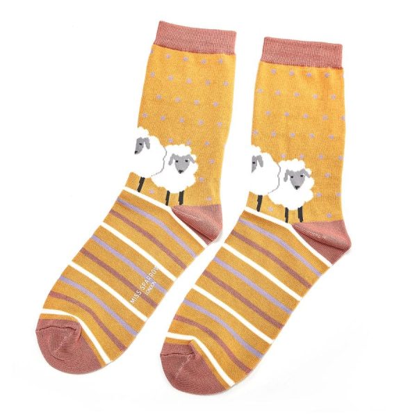 Mustard Sheep Friends Socks