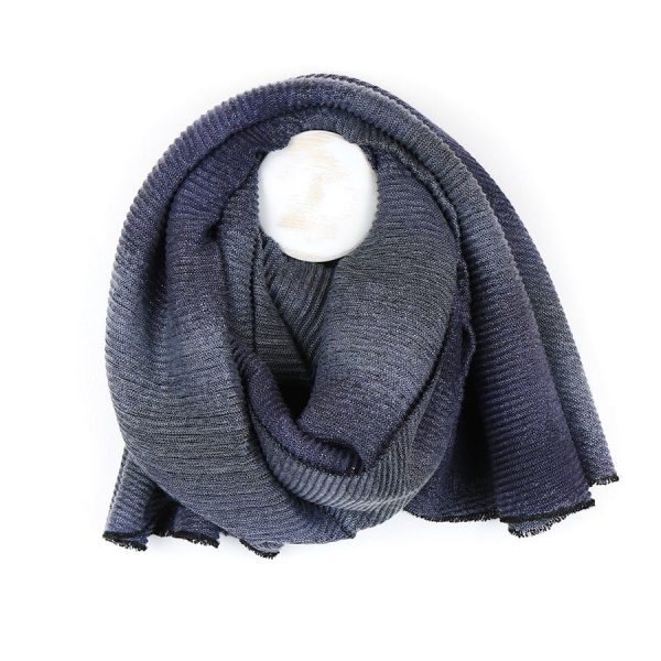 Grey Mix Pleated Ombre Scarf