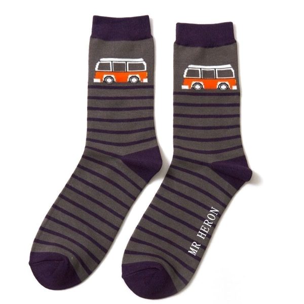 Grey Camper Stripe Socks
