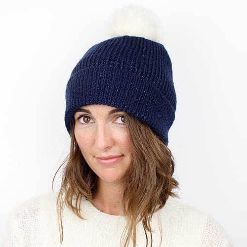 joules navy blue bobble hat