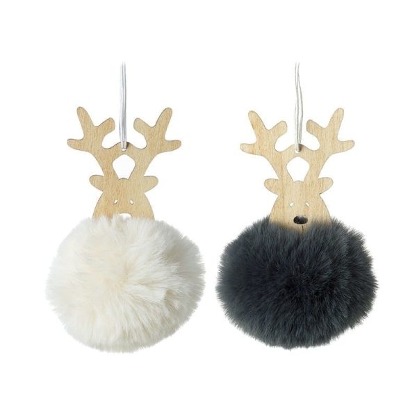 Reindeer Head With White Pompom Body