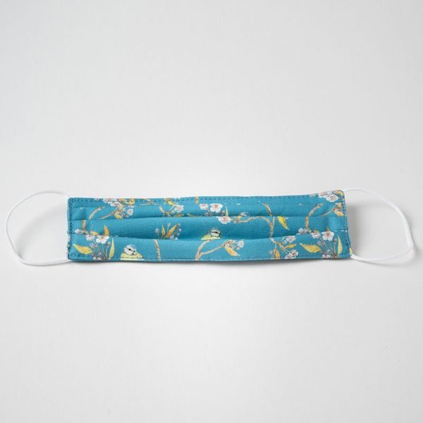 Blue Tit on Blossom Face Mask