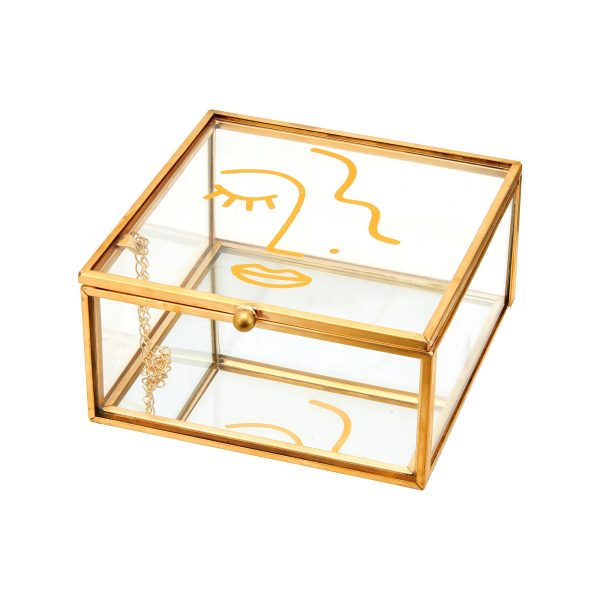 Abstract Face Glass Jewellery Box