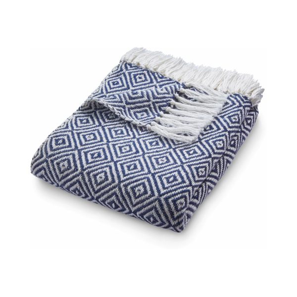 Diamond Navy Blue Throw