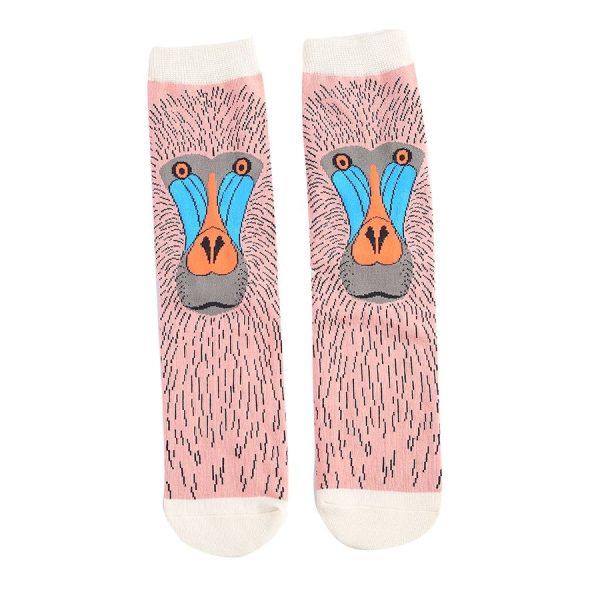Dusky Pink Baboon Socks