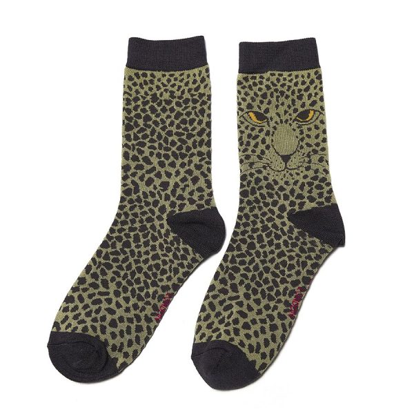 Olive Leopard Socks