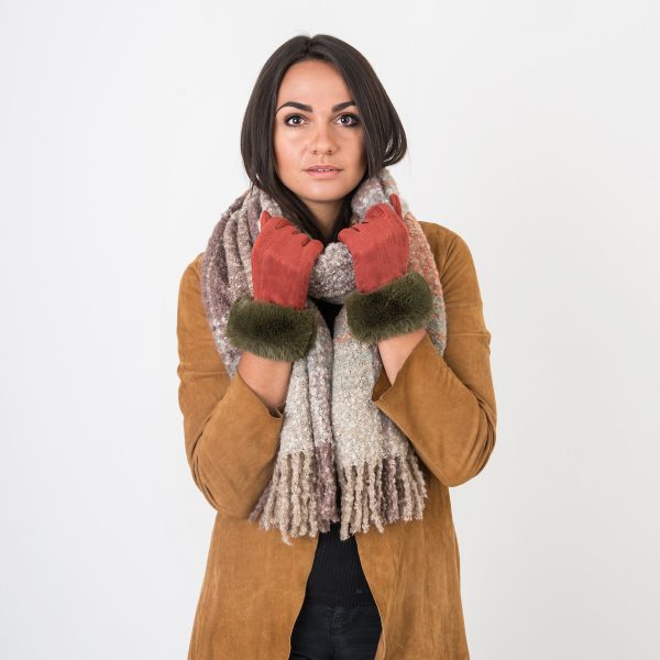 Ella Rust Fur Edge Gloves