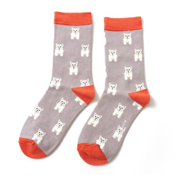 Grey Mini Westies Socks