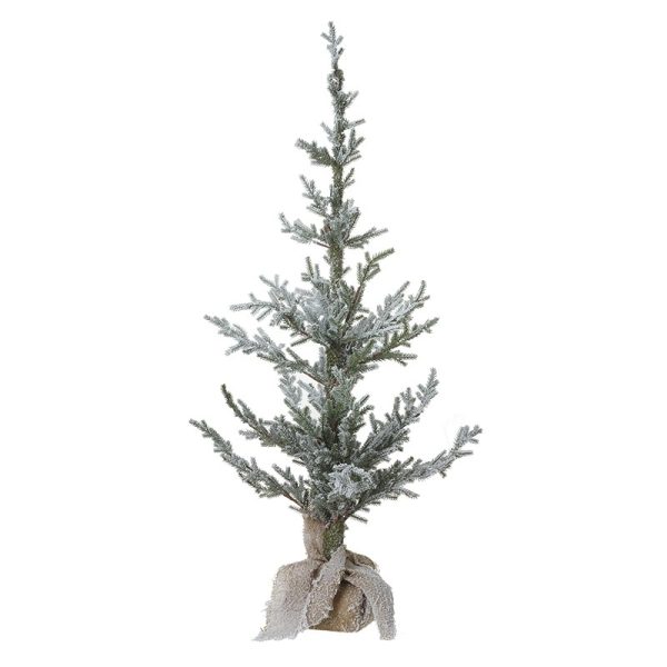 Small Snowy Fir Tree In Hessian Wrapped Base