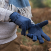 Henry Navy Mens Faux Suede Touch Screen Gloves