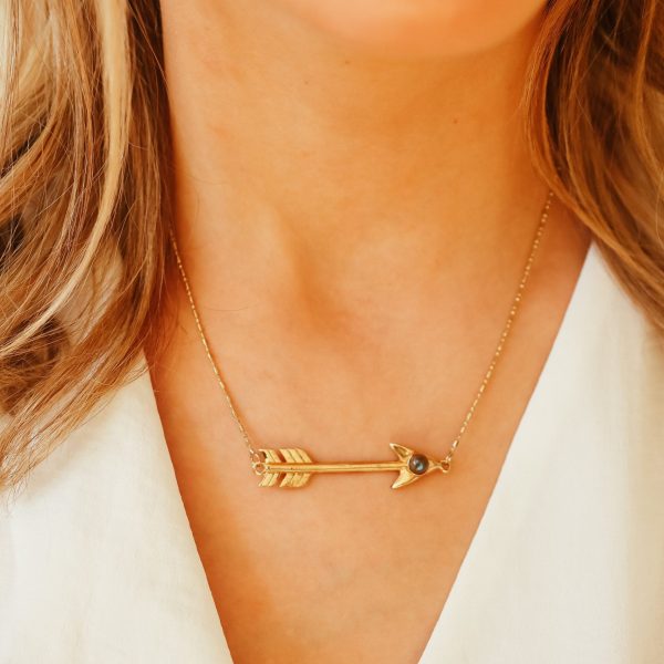 Gold Labradorite Arrow Necklace