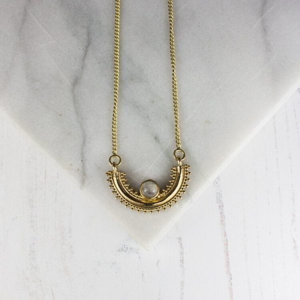 Gold Moon Semi Circle Necklace
